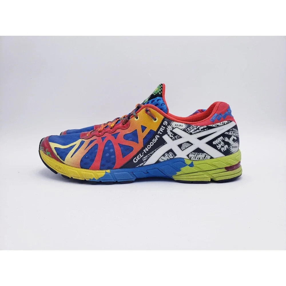 ASICS Gel Noosa Tri 9 Running Shoes Blue Royal White Red Mens 11 T408N